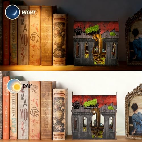 VORATHIS Book Nook Kit, 3D Wooden Puzzle for Adults(Lost Cathedral) - color: Lost Cathedral