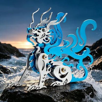 Chao Feng Blue 3D Metal Puzzle Mechanical Model Kit Stainless Steel - color: B4-chao Feng