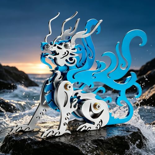 Chao Feng Blue 3D Metal Puzzle Mechanical Model Kit Stainless Steel - color: B4-chao Feng