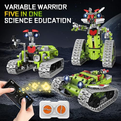 5 in 1 Robot Building Kit for Kids 705 PCS, STEM Building Blocks Set