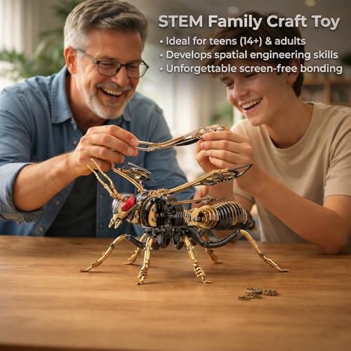 3D Metal Puzzles for Adults, Mechanical Bee Insect Model Kit - color: Bee-black-gold