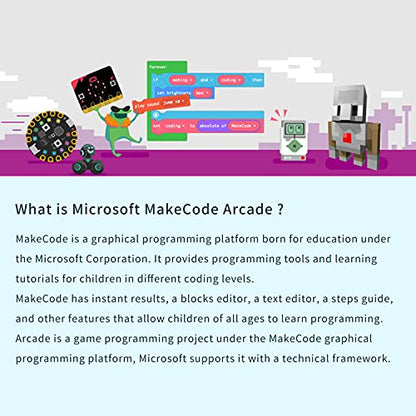 ELECFREAKS microbit Retro Makecode Arcade for STEM Education, Micro:bit Joystick Programming Learning Machine Supports Remote Control and Creat Games(Without Micro:bit) - size: 13.79cm x 8.13cm