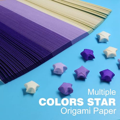 FoDau770 Solid Color Star Paper Strips - 1080 Sheet, Purple Series - color: Solid Purple Series