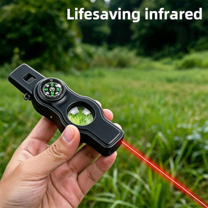 Emergency Survival Safety Whistle，Whistle for Kids with Lanyard,Compass,Thermometer,Ideal for Kayaking, Boating, Hiking, Camping, Climbing - color: Black Whistle 2