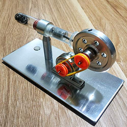 Single Cylinder Sterling Engine Model, Motor Steam Heat Education Physics Science Experiment Model Steam Power Lab Teaching Tool