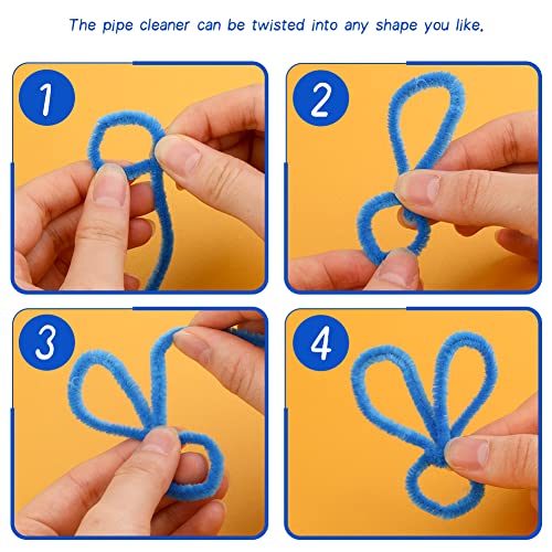 100 Pcs Pipe Cleaners Craft, Lake Blue Pipe Cleaners Bulk, Chenille Stem - color: Lake Blue