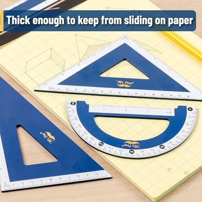 Mr. Pen- Wooden Geometry Set, 4 Pack, 8" 30°/60° Set Square