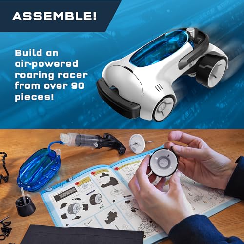 Thames & Kosmos Air-Power Turbo Racer STEM Experiment Kit | Build a Race Car with Air-Powered Engine, No Batteries Required, Travels 60 Feet, 9mph, Durable Parts for Lengthy Play, Explore Clean Energy