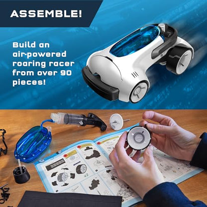 Thames & Kosmos Air-Power Turbo Racer STEM Experiment Kit | Build a Race Car with Air-Powered Engine, No Batteries Required, Travels 60 Feet, 9mph, Durable Parts for Lengthy Play, Explore Clean Energy