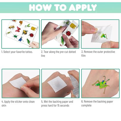 120 PCS Bug Temporary Tattoos for Kids Toddlers - color: 120PCS