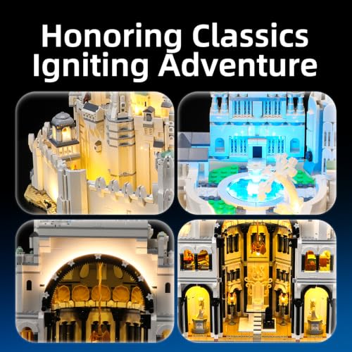YEABRICKS LED Light for Lego 11377 Icons The Lord of the Rings: Minas Tirith Building Blocks Model -Gift for Collectors & Hobbyists(Building Set NOT Included) - style: Only Light Minas Tirith