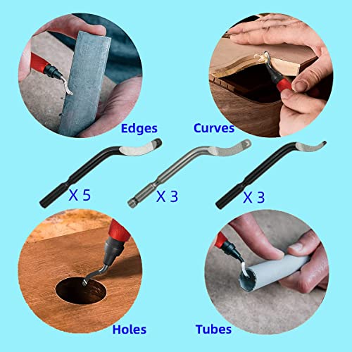 VASTOOLS Deburring Tool Kit,10Pcs Needle File,Metal Handle Deburring Tool for Metal Resin 3D Plastic Copper Aluminum Pipes Tube Hole with Extra 10pc Multiuse Blades Removing Burr - style: Deburr w/10 Files