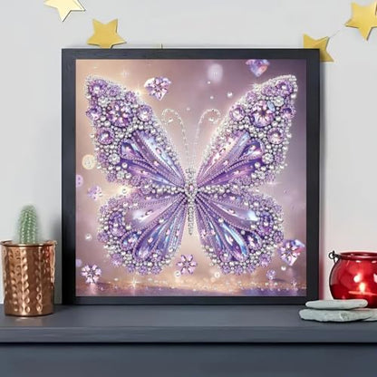 5D Diamond Painting Kits for Adults,Purple Butterfly Diamond Art Kits - color: SH128