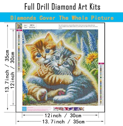 CHWGLFGG 5D Cute Cats Diamond Art Kits for Adults Beginners 13.7X 13.7 Inch - color: KM956-1