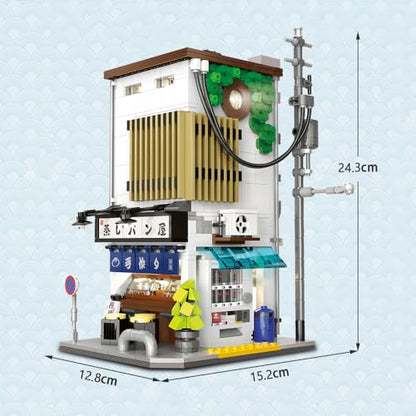 CaDA Master C66006W Japanese Bun House Building Set,MOC Construction Baozi Shop Brick Toy Model,1108PCS City House Block Kits for Boys Adults (C66006W) - color: C66006w