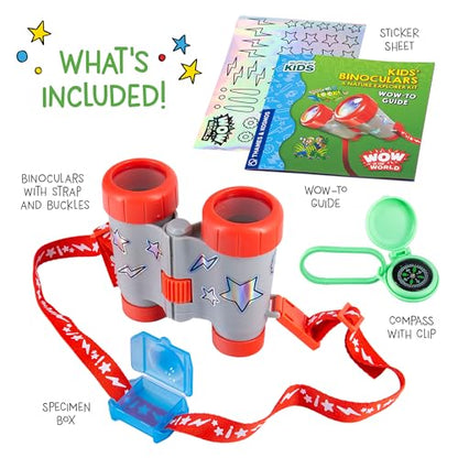 Wow in The World Kids’ Binoculars & Nature Explorer KIT | Look Far, Nature Scavenger Hunt, Specimen Box, Companion Audio Content, Bonus Reusable Science Tool, STEM Toy for Kids 4+ by Thames & Kosmos - size: Large
