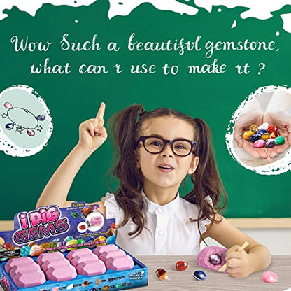 Gamerside Gem Dig Kit, 12 Real Gem Stone Crystals & Rocks, STEM Toys 6+ - color: Gemstone and Crystal Dig Kit