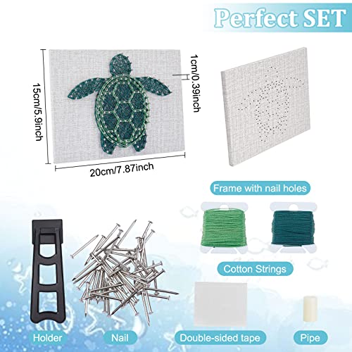 WEBEEDY 3D String Art Kit for Adults Beginners, DIY Sea Turtle String Craft Kit, Include All Necessary Accessories and Frame, Home Wall Poke Art Christmas Holiday Mother's Day Unique Decor Gift - color: Turtle