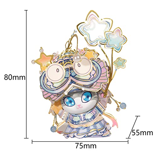 MU 3D Puzzles The Mermaid Kitty Cat Beauty Kitten Metal Figures Model, Metal Models Kits Miniature Building for Adult to Build,Hobby Birthday New Year Gifts Collectibles - style: The Cat Beauty