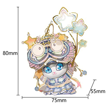 MU 3D Puzzles The Mermaid Kitty Cat Beauty Kitten Metal Figures Model, Metal Models Kits Miniature Building for Adult to Build,Hobby Birthday New Year Gifts Collectibles - style: The Cat Beauty