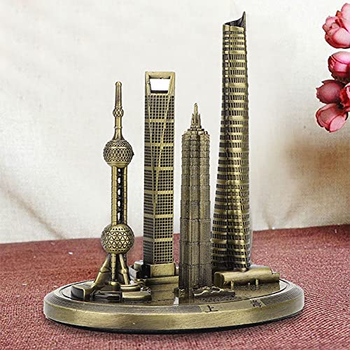Architecture Shanghai Building Kit Oriental Pearl Tower Global Model Oriental Pearl Tower Global Financial Center Model Shanghai Building Collection(Bronze-Small)