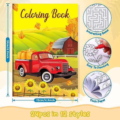 BenLouis 24 PcsThanksgiving Fall Mini Coloring Books for Kids Party Favors - style: Thanksgiving
