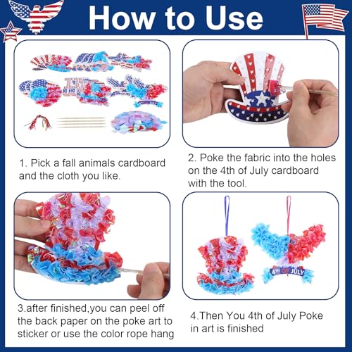 Fennoral 24 Pack 4th of July Craft Kit for Kids - color: 4th of July