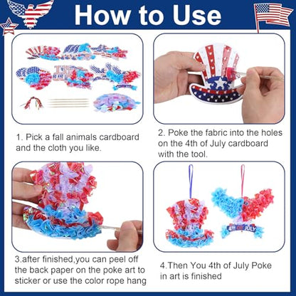 Fennoral 24 Pack 4th of July Craft Kit for Kids - color: 4th of July