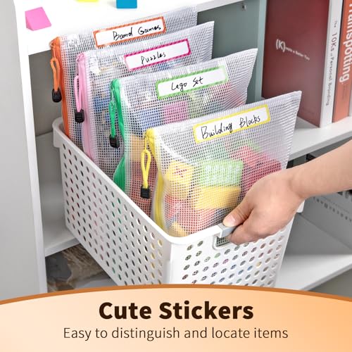 Umriox 18 Pack Mesh Zipper Organizer Bags, A3 A4 A5 Sizes with Labels - style: A3+a4+a5