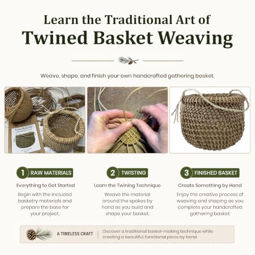 Traditional Craft Kits Twined Basket Weaving Kit, Gathering Style