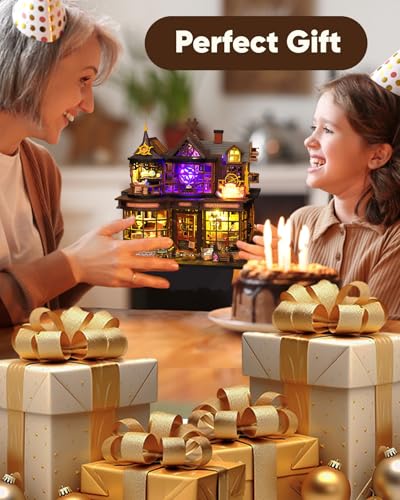 DIY Miniature House Kit Dollhouse Kit for Adults to Build Mini Magic House - color: Magic Treasure House
