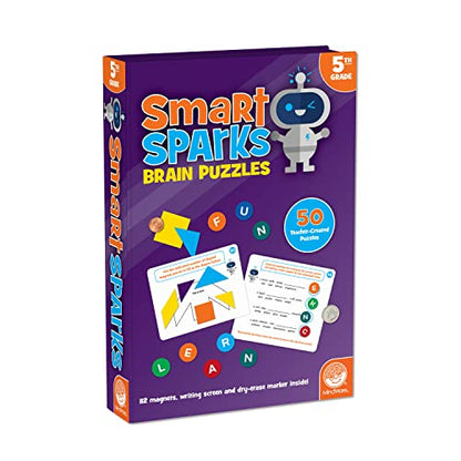 MindWare Smart Sparks Brainy Puzzles: Grade 5 – Logic & Reasoning Puzzles for Kids Ages 10 & Up