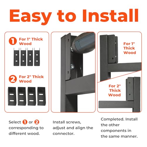 2Pcs Adjustable Heavy Duty DIY Metal Fence Gate Kit - color: Black-2Pack 36-72" Wide