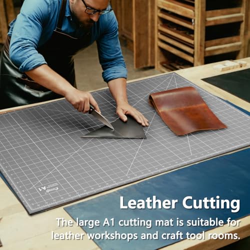 Ecraft Large Self Healing Cutting Mat: 24" x 36" Double Sided 5-Ply Hobby Mat, A1 Rotary Cutting Sewing Mat for Crafts, Fabric,Sewing,Quilting,Scrapbooking,Projects,Grey/Black - color: Grey/Black, size: 36"L x 24"W