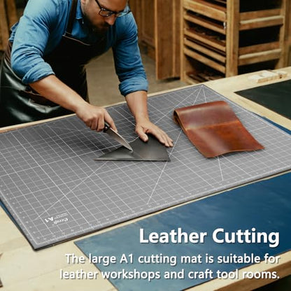 Ecraft Large Self Healing Cutting Mat: 24" x 36" Double Sided 5-Ply Hobby Mat, A1 Rotary Cutting Sewing Mat for Crafts, Fabric,Sewing,Quilting,Scrapbooking,Projects,Grey/Black - color: Grey/Black, size: 36"L x 24"W