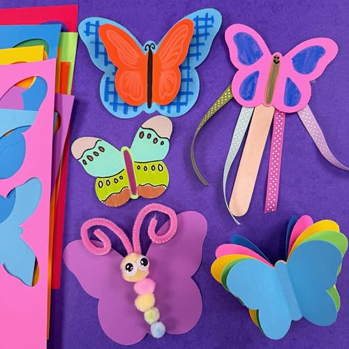 Butterfly Cutouts, Bright, 2 Sizes, 80 Piece, Paper Butterflies