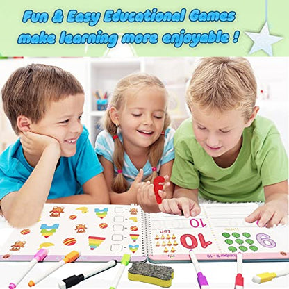ALIANFLY Preschool Learning Activities Educational Workbook - Toddler Prek Montessori Handwriting Practice Activity Tracing Toys Busy Book for Kids, Autism Learning Materials and ABC Learning Book - color: Blue - General