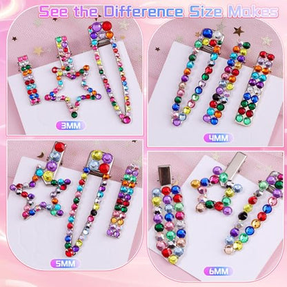 3600Pcs 6mm Resin Rhinestones Bedazzling Kit, Pink Red Black Flatback Gems - color: 6mm