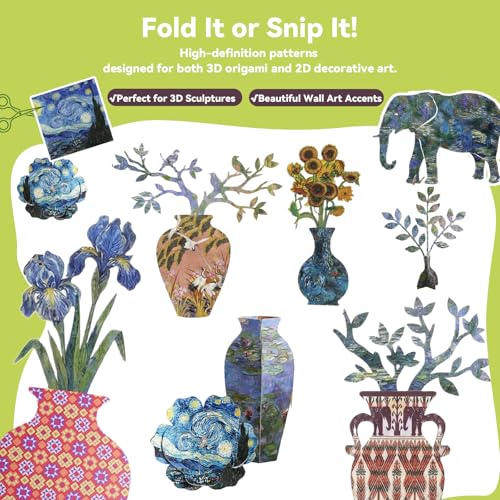 JoyCat Patterned Origami Paper Kit, 200 Double-Sided Sheets, 6x6 Inch