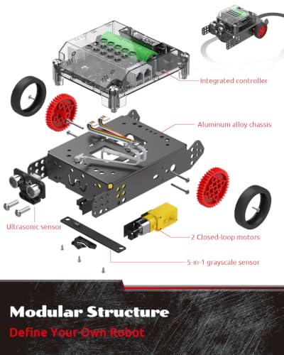WhalesBot Rocky Coding Robot Car Kit for Kids 8-12 12-16, STEM Educational Engineering Toy, Scratch Python C Programming & Remote Control, Science Gift for 8 9 10 11 12+ Year Old Boys Girls