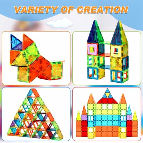 OugerToy 32-Pack Magnetic Tiles–Rainbow Builder Set - style: 32PCS