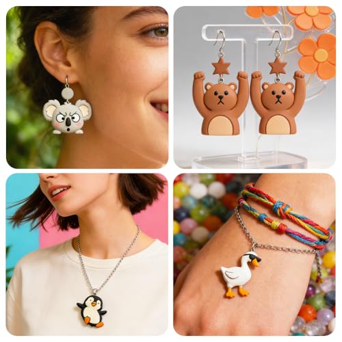 15Pcs Animal Polymer Clay Cutters Rabbit Duck Polymer Cutter for Clay Earrings Making Festival Jewelry DIY - color: Funny Animal