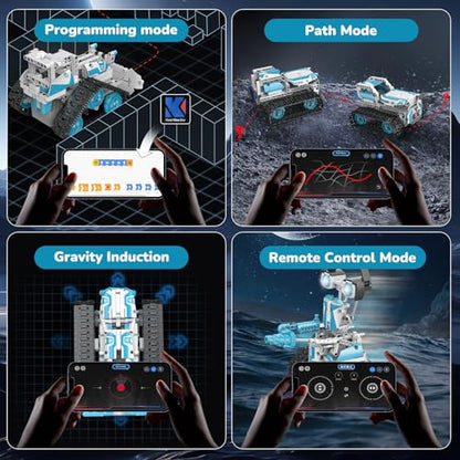 Robot Building Kit with APP/Remote Control STEM Gifts for Boys Age 6-16,Technic Coding Robotic Toys for Kids Birthday, Buildable 5in1 Models with 720 Pieces - style: K96132