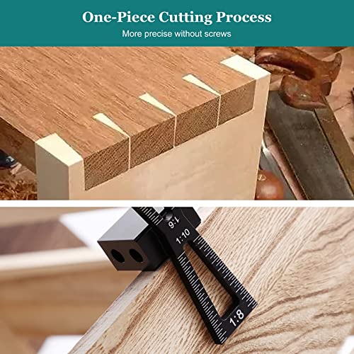 YOSELIN Dovetail Jig Wheel Marking Gauge - Adjustable Precision Wood Scribe Tool with Dual Scale (1/32" & 1mm), Multifunctional Linear & Arc Guide for Woodworking, Carpentry（Black）