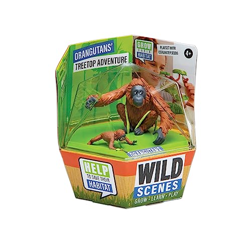 Wild Scenes Orangutans' Treetop Adventure - Grow & Play Kit Environmentally Friendly Wildlife Conservation Toy - Animal Playset for Kids Ages 4 and Up - style: Orangutans' Treetop