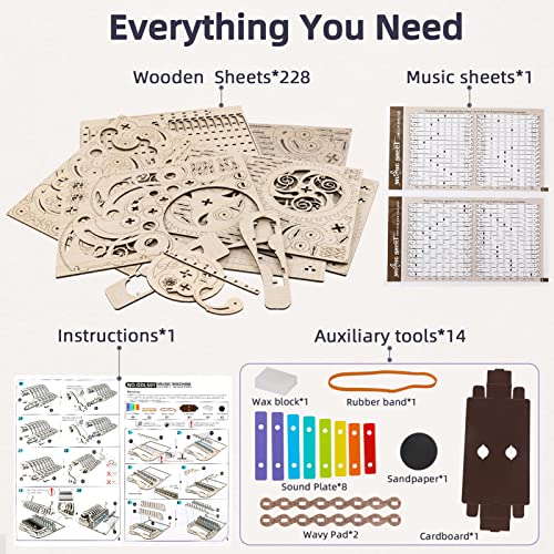 3D Wooden Puzzles Music Box Mechanical Model Kit DIY Crafts Gift for Adults