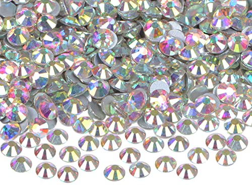 144PCS Art Nail Rhinestones Non Hotfix Glue Fix Round Crystals Glass Flatback for DIY Jewelry Making with one Picking Pen (ss40 144PCS, Crystal AB) - color: Crystal AB, size: ss40 144pcs