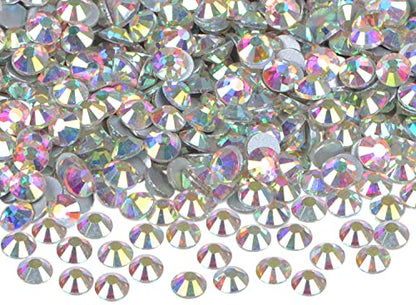 144PCS Art Nail Rhinestones Non Hotfix Glue Fix Round Crystals Glass Flatback for DIY Jewelry Making with one Picking Pen (ss40 144PCS, Crystal AB) - color: Crystal AB, size: ss40 144pcs