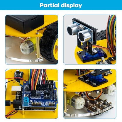 LAFVIN Smart Robot Car Kit Include Ultrasonic Sensor,R3 Board Compatible with Arduino IDE with Tutorial