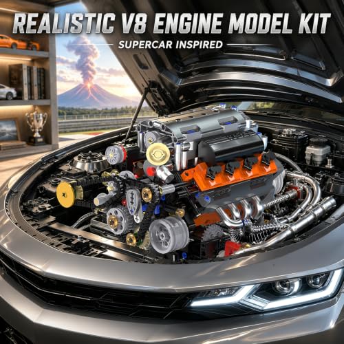 V8 Engine Model Kit, 767 PCS Mini Car Engine Building Sets